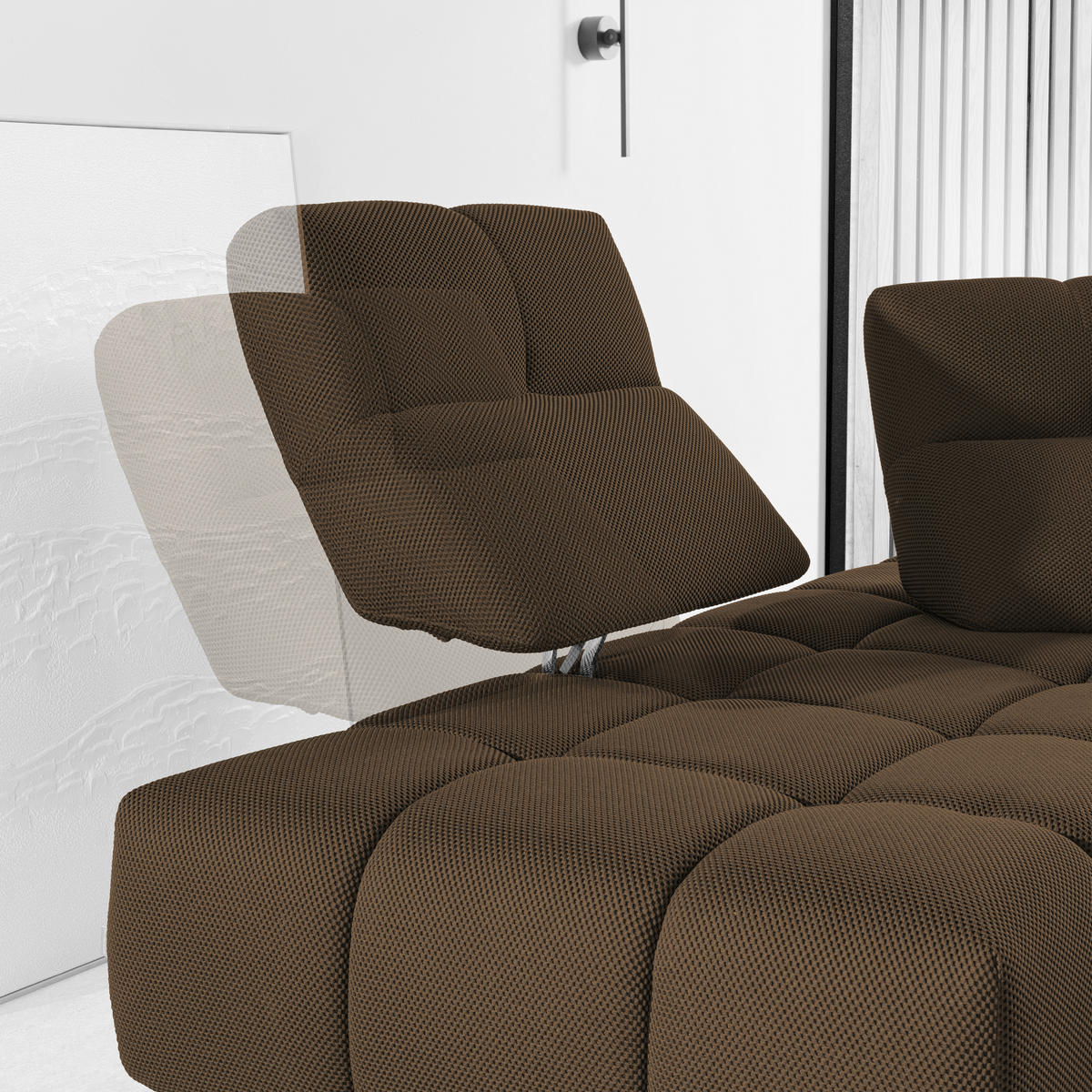 ECKSOFA in Struktur Taupe  233/313 cm  - Taupe/Schwarz, Design, Kunststoff/Textil (233/313cm) - Emilio Belluti