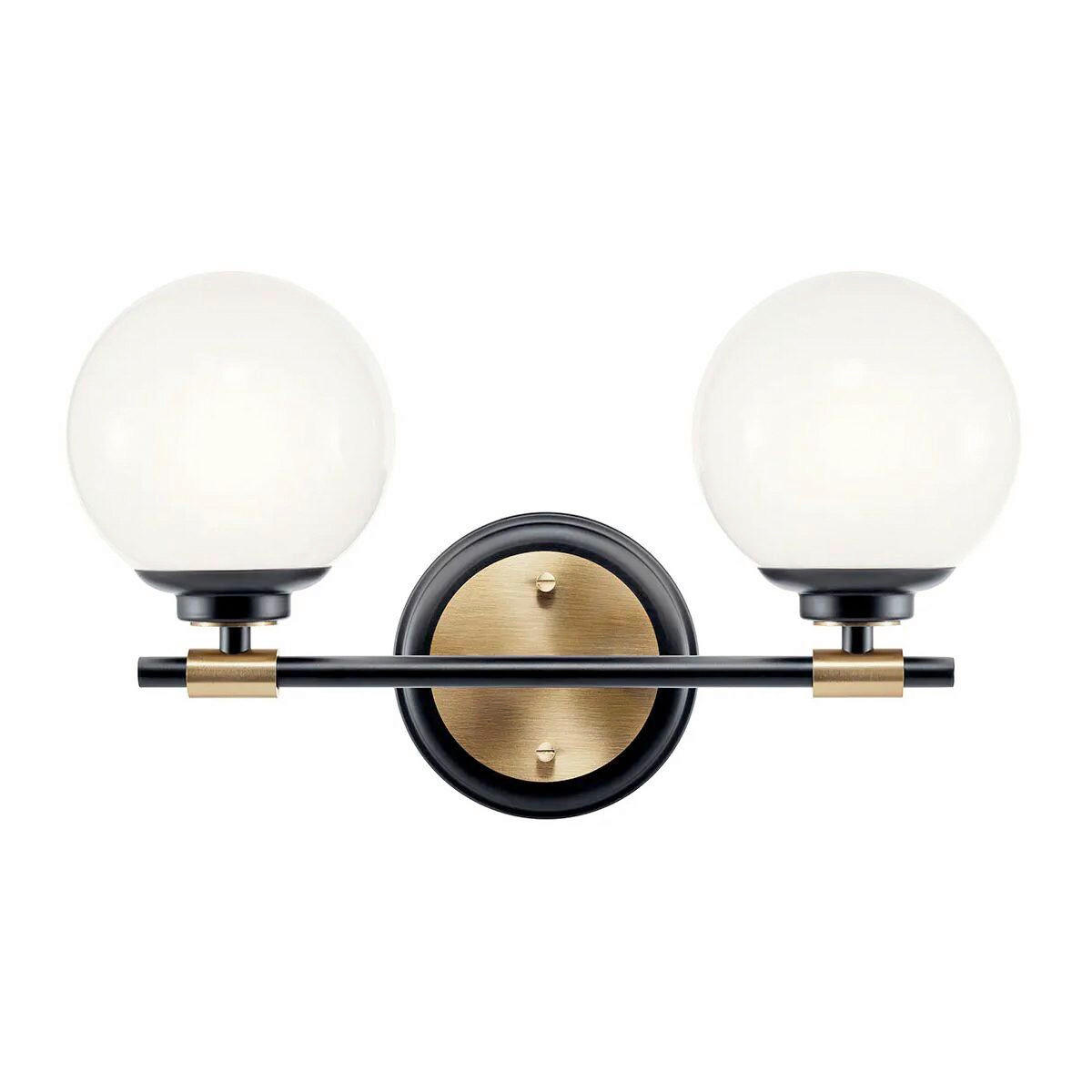 BADEZIMMER-WANDLEUCHTE - Champagner/Schwarz, Konventionell, Glas/Metall (22,2/37,3/16.6cm) - Elstead Lighting