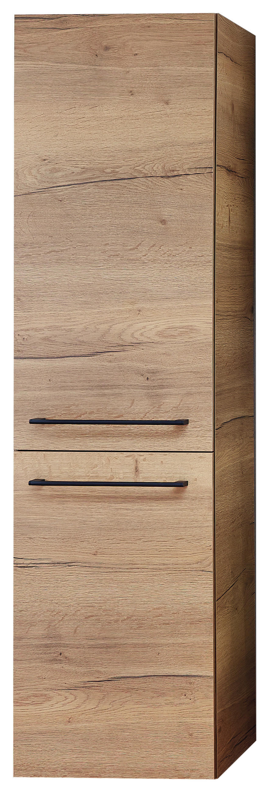 HOCHSCHRANK 45/168/31,8 cm  - Eichefarben/Schwarz, KONVENTIONELL, Glas/Holzwerkstoff (45/168/31,8cm) - Sadena