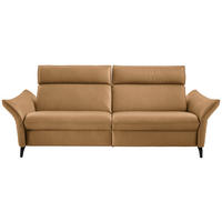 3-SITZER-SOFA in Echtleder Currygelb  - Currygelb/Anthrazit, Design, Leder/Metall (224/94/95cm) - Himolla