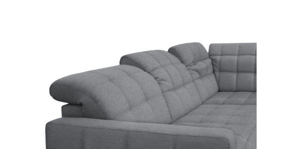 ECKSOFA in Webstoff Grau 216/297 cm - Schwarz/Grau, Design, Holz/Textil (216/297cm) - Xora