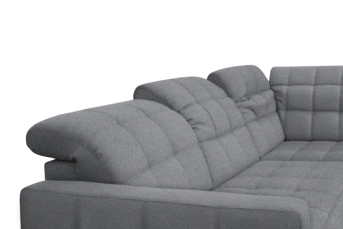 ECKSOFA in Webstoff Grau  - Schwarz/Grau, Design, Holz/Textil (216/297cm) - Xora
