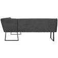 ECKBANK 217/159 cm Webstoff Schwarz, Dunkelgrau - Dunkelgrau/Schwarz, Design, Textil/Metall (217/159cm) - Novel