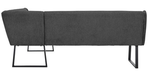 ECKBANK 217/159 cm Webstoff Schwarz, Dunkelgrau - Dunkelgrau/Schwarz, Design, Textil/Metall (217/159cm) - Novel