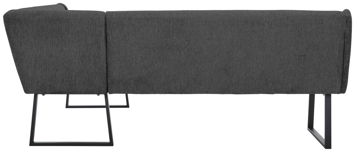 ECKBANK 217/159 cm Webstoff Dunkelgrau, Schwarz   - Dunkelgrau/Schwarz, Design, Textil/Metall (217/159cm) - Novel