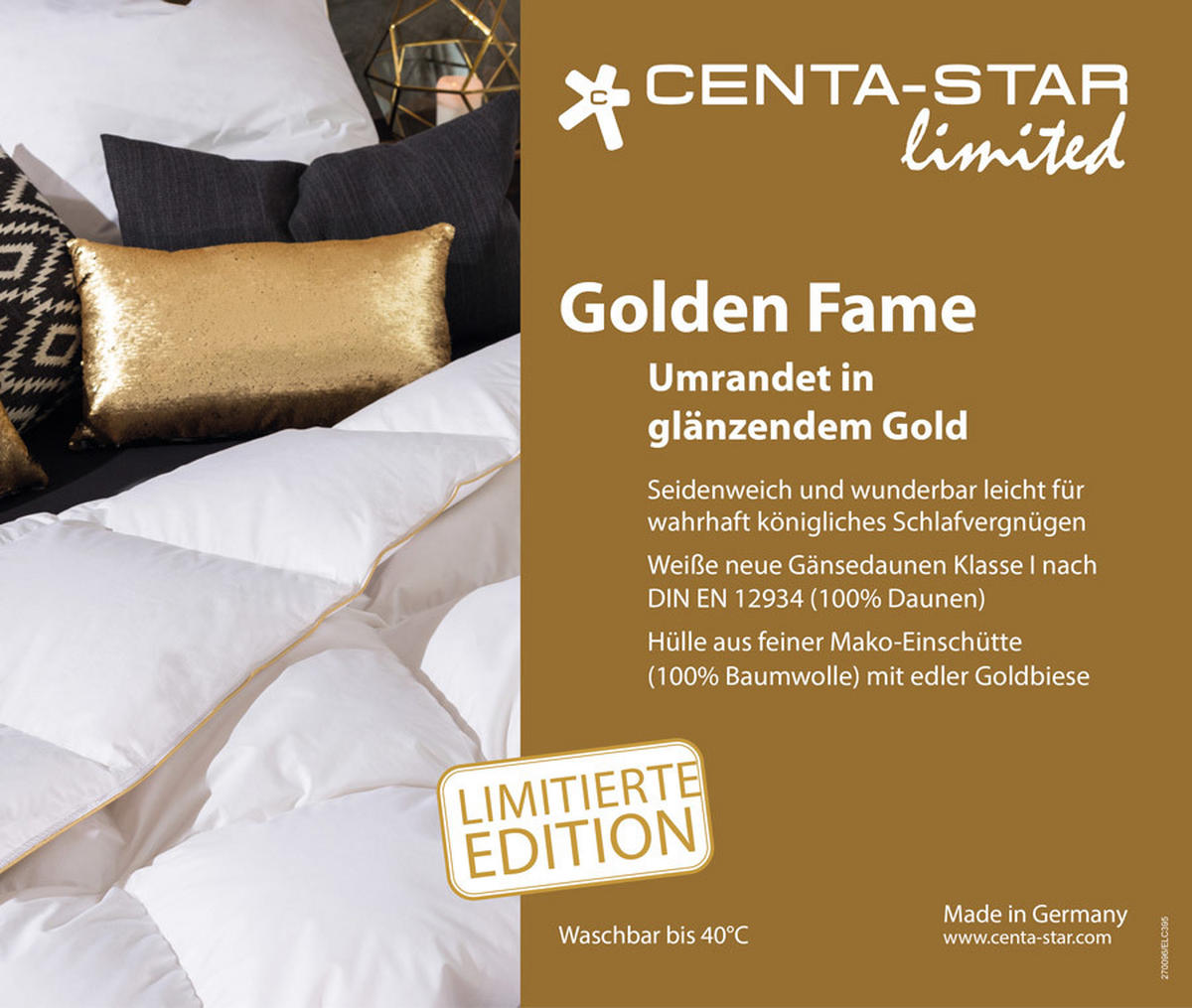DAUNENDECKE  Golden Fame  155/220 cm   - Weiß, Basics, Textil (155/220cm) - Centa-Star