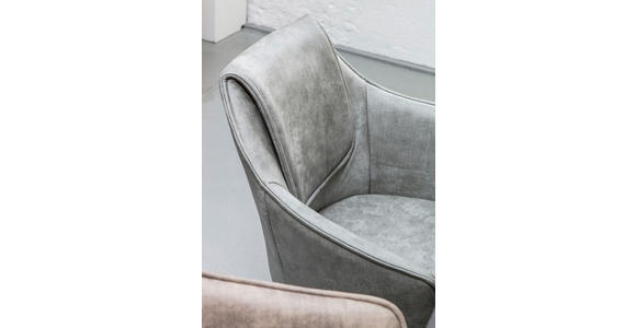 ARMLEHNSTUHL in Lederlook - Eichefarben/Grau, Design, Holz/Textil (62/84/56cm) - Landscape