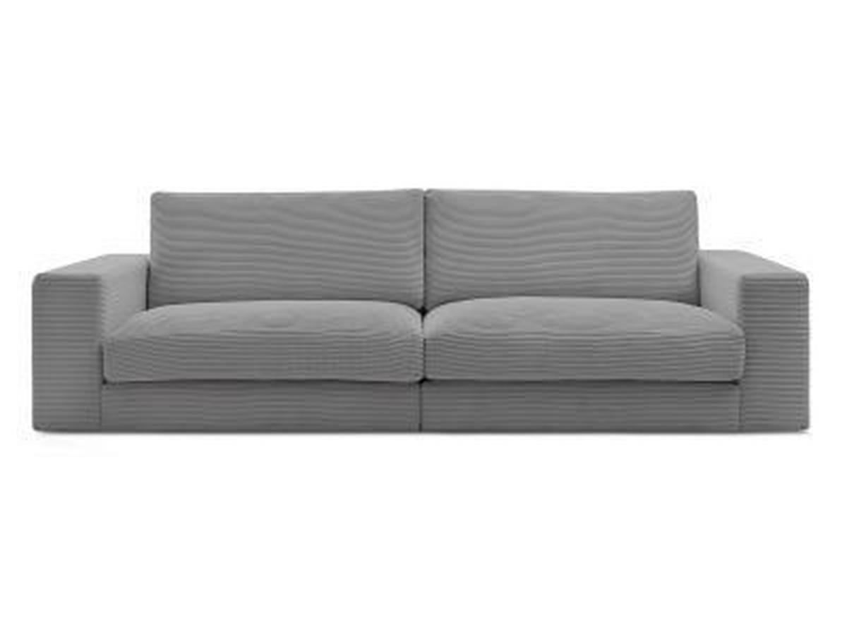 3-SITZER-SOFA LEONARD Cord Dunkelgrau  - Dunkelgrau/Schwarz, MODERN, Kunststoff/Textil (274/77/109cm)