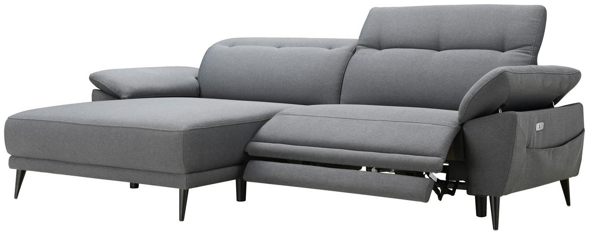 HÖRNSOFFA i linneimitation ljusgrå  - ljusgrå/svart, Design, metall/textil (172/262cm) - MID.YOU