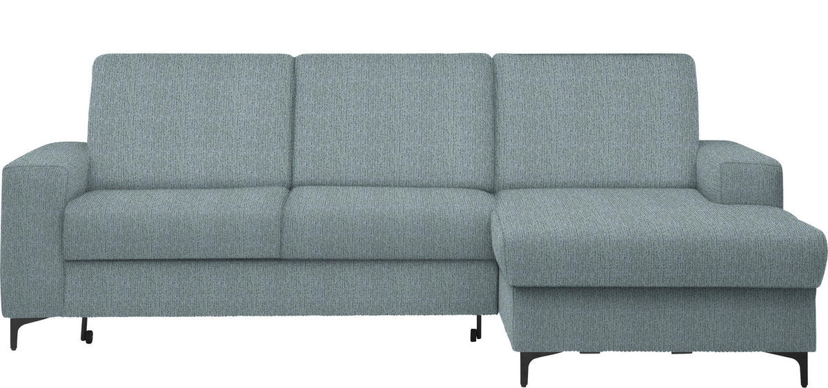 HÖRNSOFFA i vävt tyg blågrå  - blågrå/svart, Klassisk, metall/textil (247/167cm) - MID.YOU