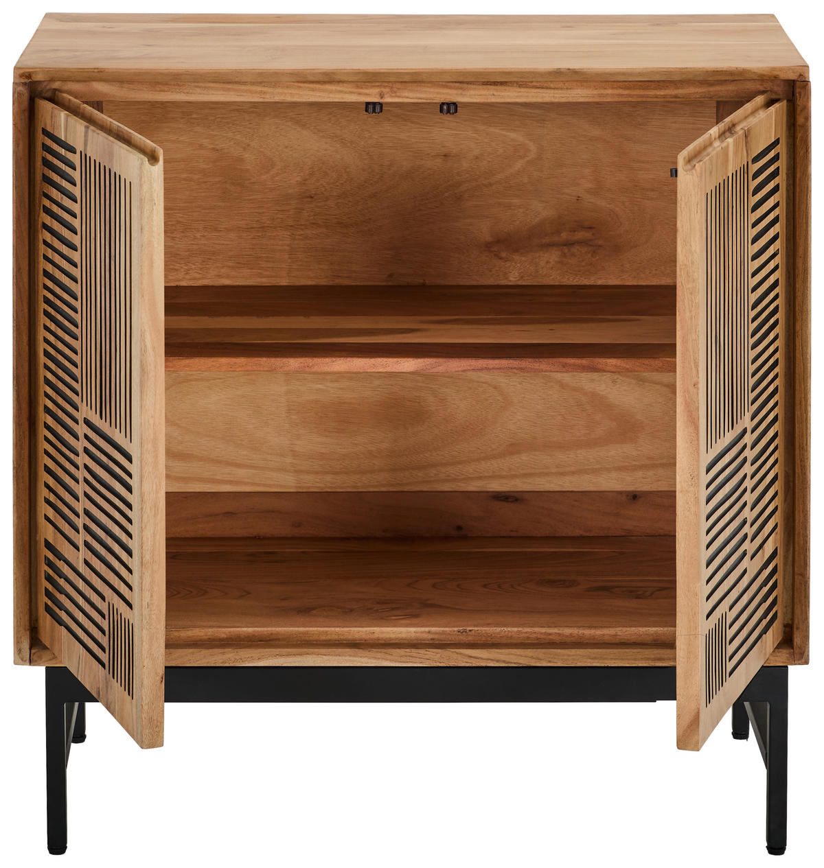 KOMMODE , 85/85/40 cm,  - Schwarz/Akaziefarben, KONVENTIONELL, Holz/Metall (85/85/40cm) - Livetastic