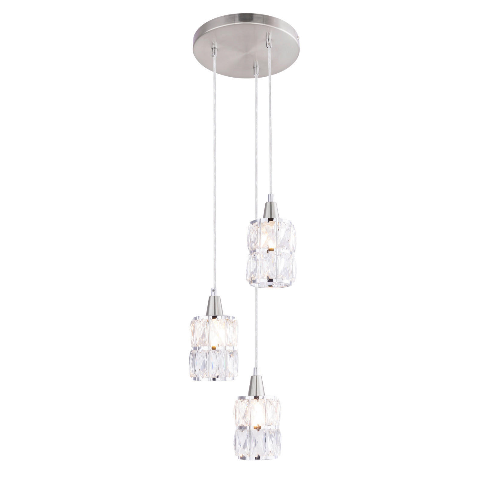 Lampă Suspendată 25/120 cm  - culoare crom, Basics, sticlă/metal (25/120cm)