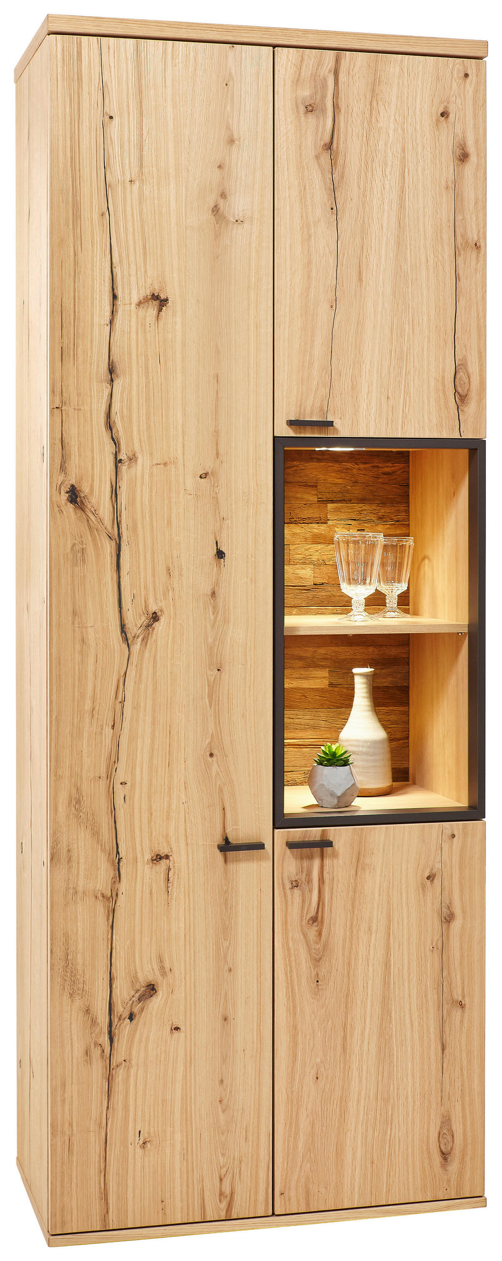 Vitrine in furniert Eiche Eichefarben