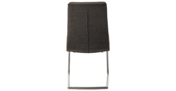SCHWINGSTUHL in Edelstahl Webstoff - Edelstahlfarben/Cappuccino, Design, Textil/Metall (47/90/64cm) - Dieter Knoll
