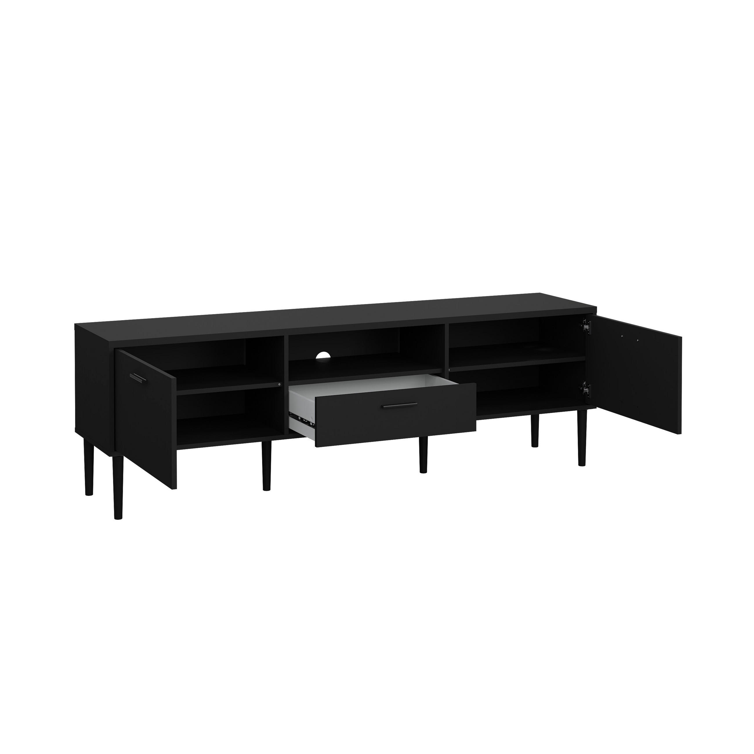 TV-BÄNK i svart  - svart, Design, metall/trämaterial (177,2/56,8/39,8cm) - Best Price