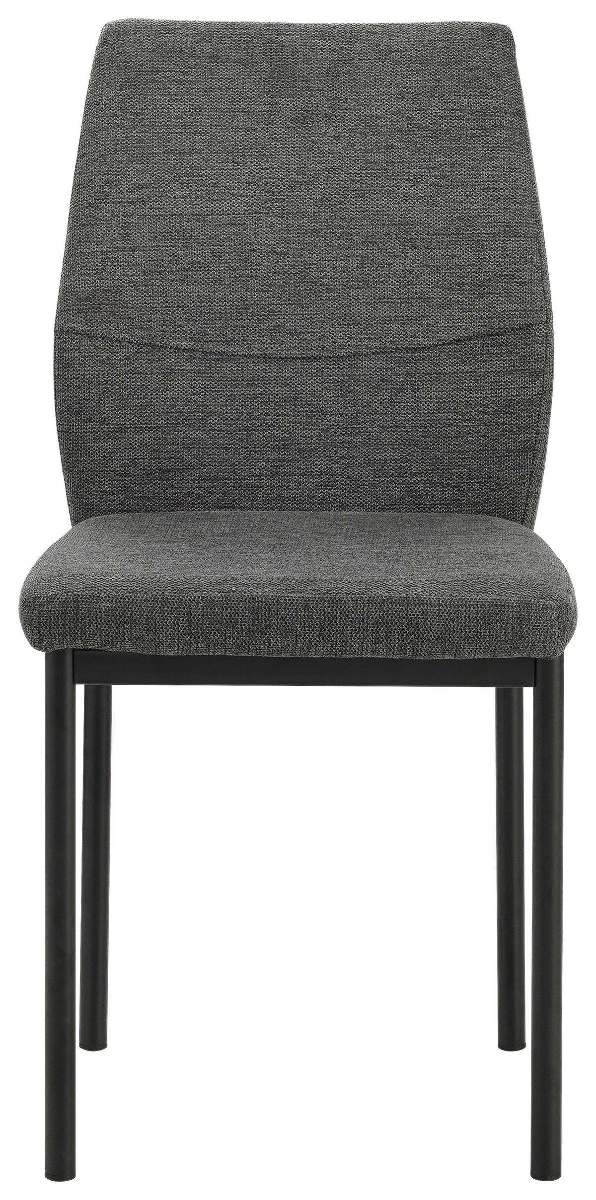 STUHL  in Eisen Mikrofaser Textil, Metall  - Anthrazit/Schwarz, MODERN, Textil/Metall (44/90/56cm) - P & B