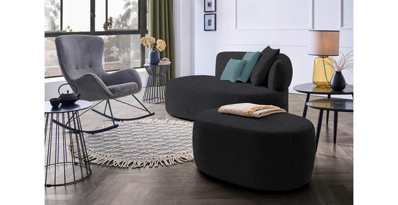 RÉCAMIERE  in Plüsch Anthrazit, Petrol  - Anthrazit/Petrol, MODERN, Kunststoff/Textil (166/86/105cm) - Hom`in