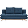 SCHLAFSOFA Webstoff Dunkelblau  - Buchefarben/Dunkelblau, KONVENTIONELL, Holz/Textil (205/86/94cm) - Carryhome