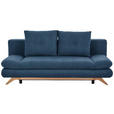 SCHLAFSOFA Webstoff Dunkelblau  - Buchefarben/Dunkelblau, KONVENTIONELL, Holz/Textil (205/86/94cm) - Carryhome