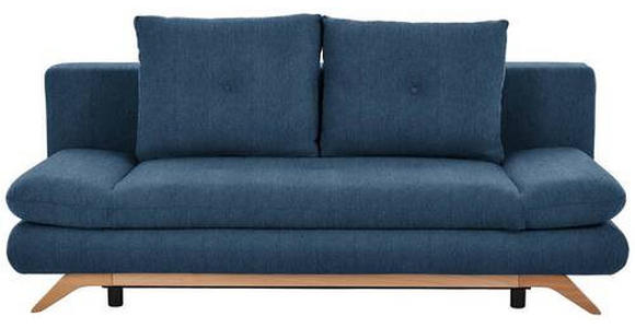 SCHLAFSOFA Webstoff Dunkelblau  - Buchefarben/Dunkelblau, KONVENTIONELL, Holz/Textil (205/86/94cm) - Carryhome