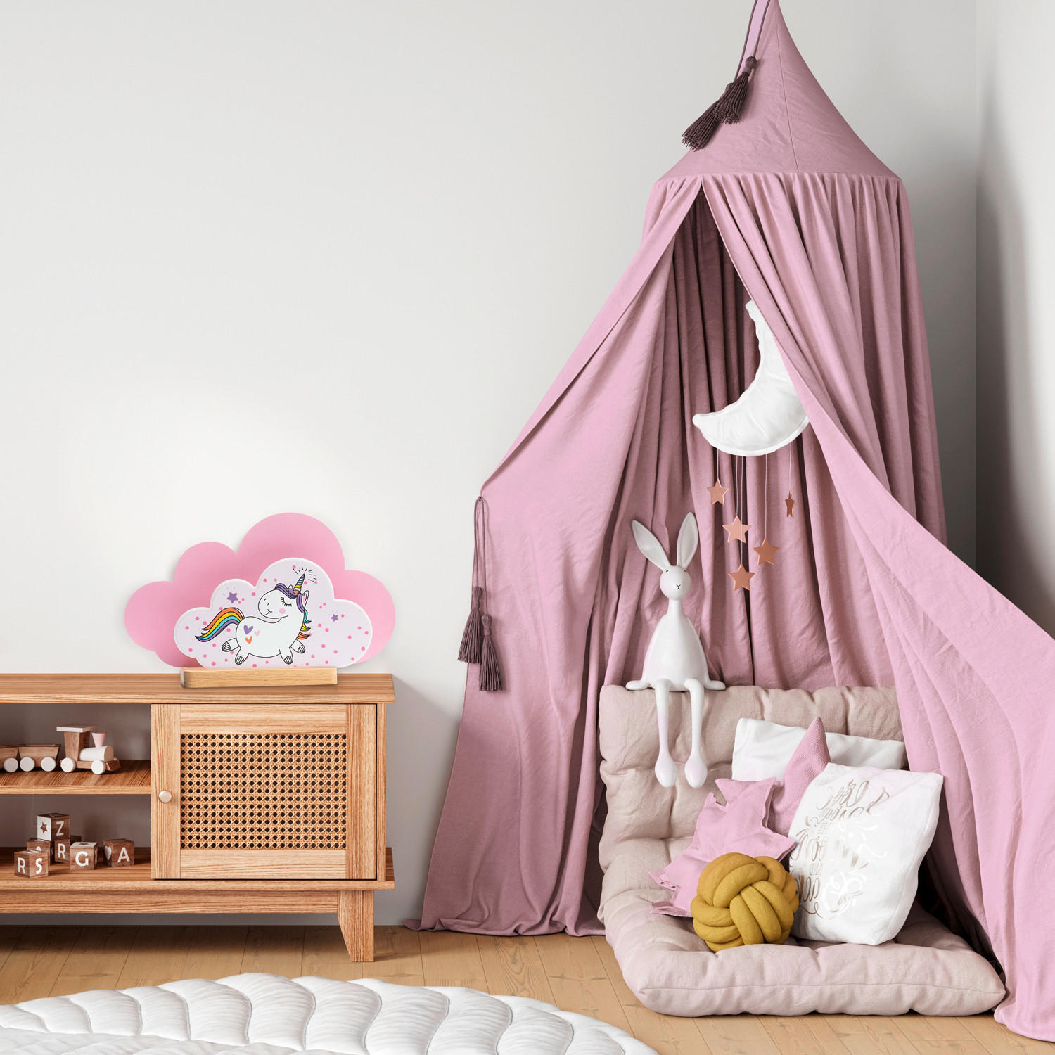 KINDERTISCHLEUCHTE  20 cm  - Hellrosa, Basics, Holz/Kunststoff (20cm)