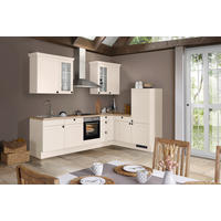 ECKKÜCHE 290,0/185,4 cm  in Magnolie  - Eichefarben/Magnolie, Basics, Glas/Holzwerkstoff (290,0/185,4cm) - Impuls