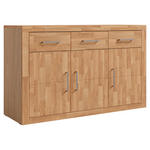 SIDEBOARD YES 130/80/42 cm 3 Schublade(n)  - Eichefarben/Silberfarben, Natur, Holz/Holzwerkstoff (130/80/42cm) - Linea Natura