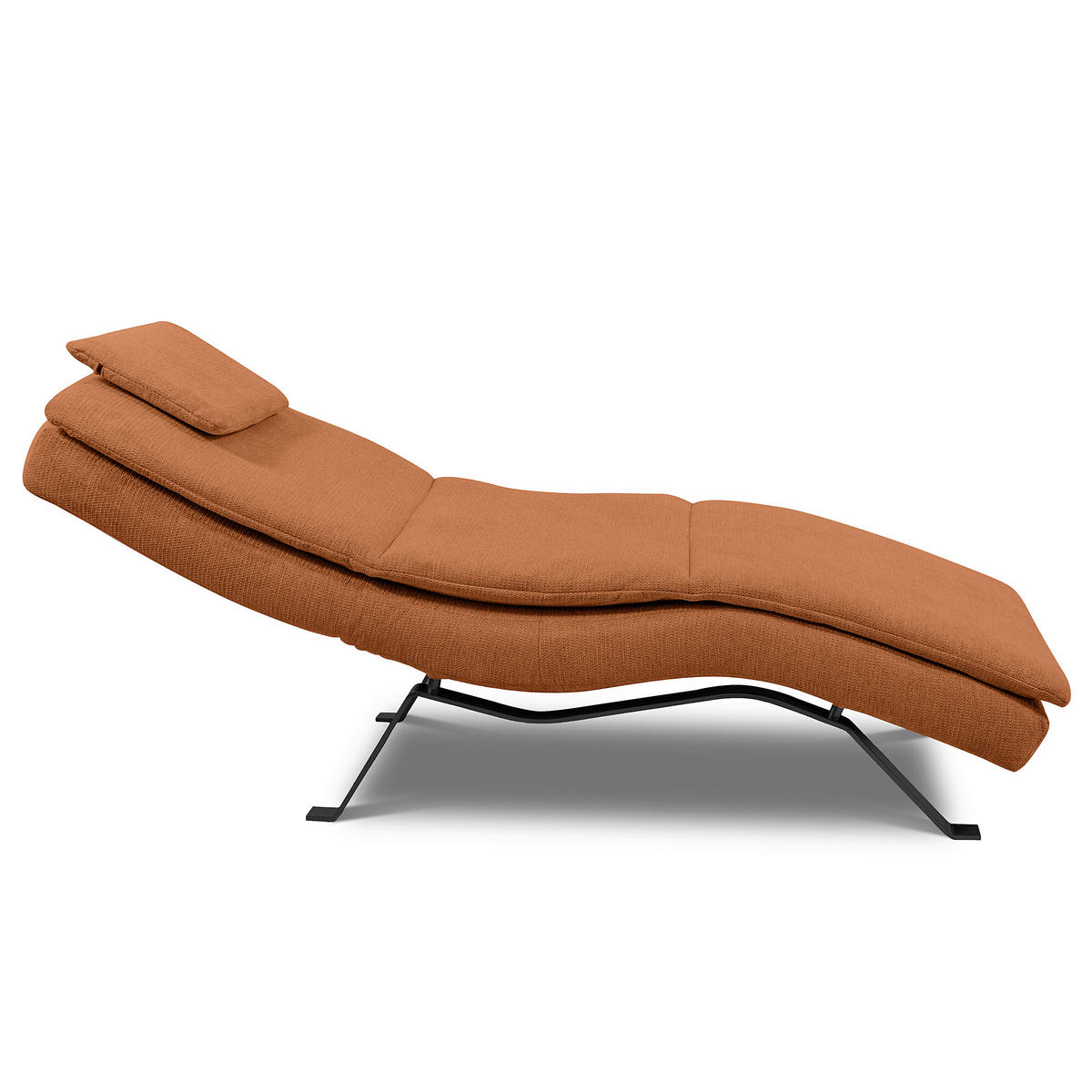 RELAXLIEGE Echtleder Rostfarben  - Rostfarben/Schwarz, Design, Leder/Metall (65/95/171cm) - Celina Home