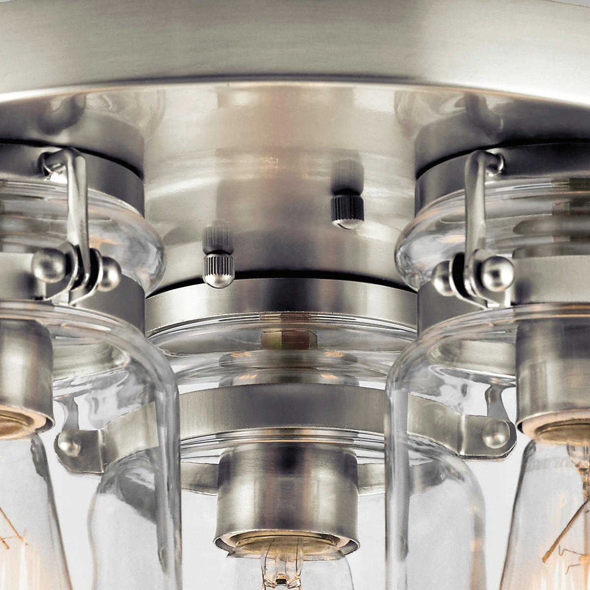 DECKENLEUCHTE  28.2/20.2 cm    - Nickelfarben, Design, Glas/Metall (28.2/20.2cm) - Elstead Lighting