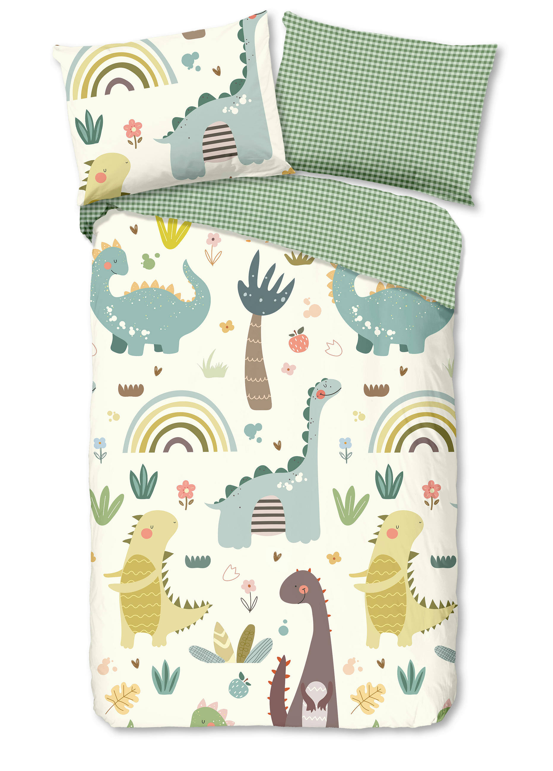 WENDEBETTWÄSCHE 2-teilig Good Morning Renforcé 140/200 cm  - Multicolor/Grün, Basics, Textil (140/200cm)