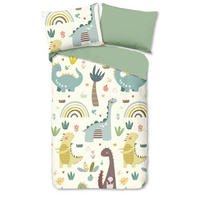 WENDEBETTWÄSCHE 2-teilig Good Morning Renforcé 140/200 cm  - Multicolor/Grün, Basics, Textil (140/200cm)
