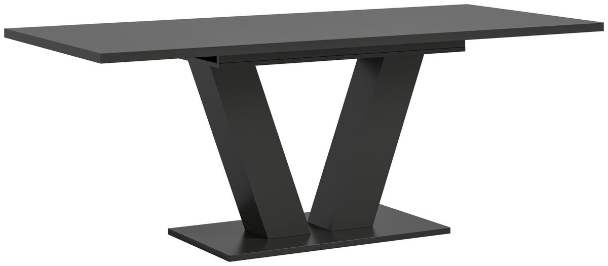 RAZTEGLJIVA MIZA, siva  - siva, Trend, leseni material (150-190/90/75cm)