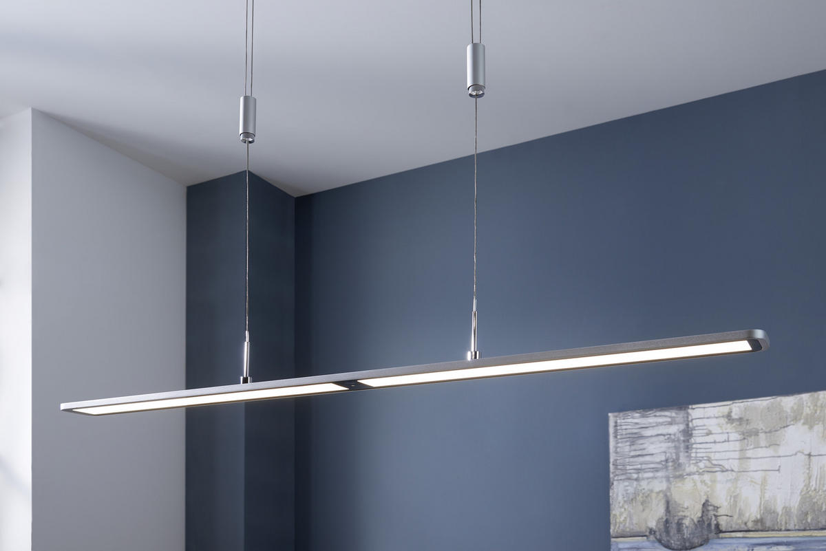 LED-HÄNGELEUCHTE 100/7/160 cm  - Alufarben, Trend, Metall (100/7/160cm) - Paul Neuhaus