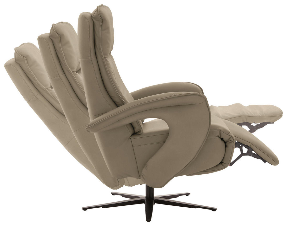 RELAXSESSEL in Leder Hellbraun  - Hellbraun/Schwarz, Design, Leder/Metall (77/110/87cm) - Valdera
