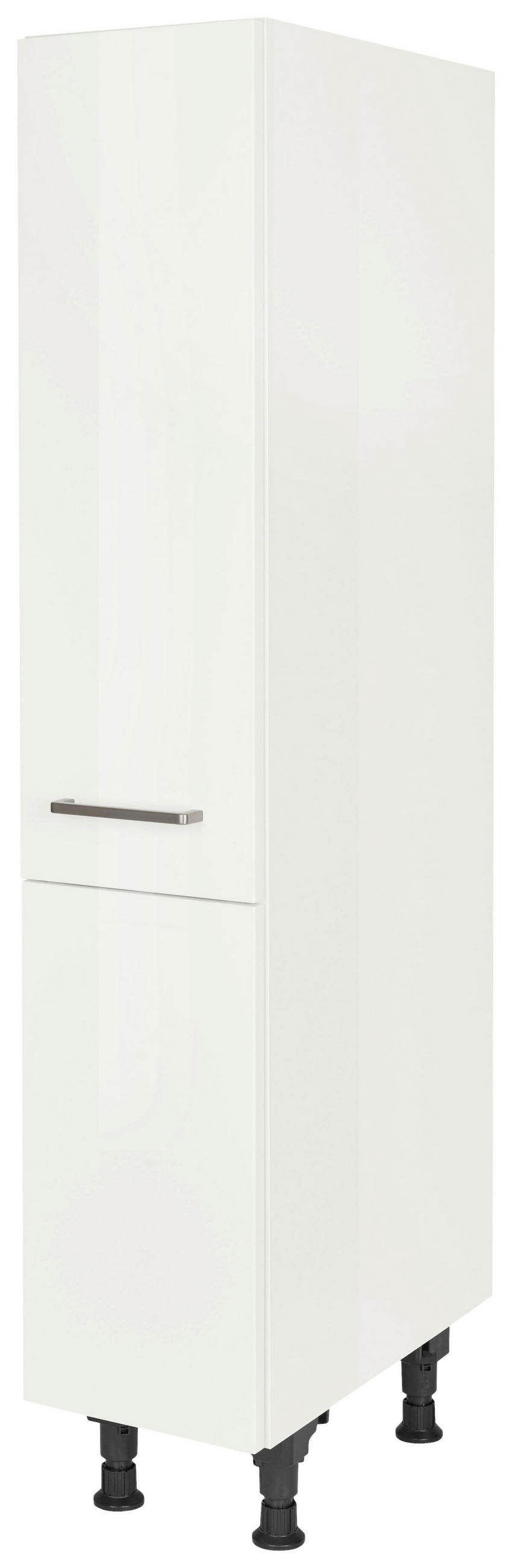 APOTHEKERSCHRANK 30/168/58 cm  in Weiß Hochglanz  - Edelstahlfarben/Weiß Hochglanz, MODERN, Holzwerkstoff/Metall (30/168/58cm) - Nobilia