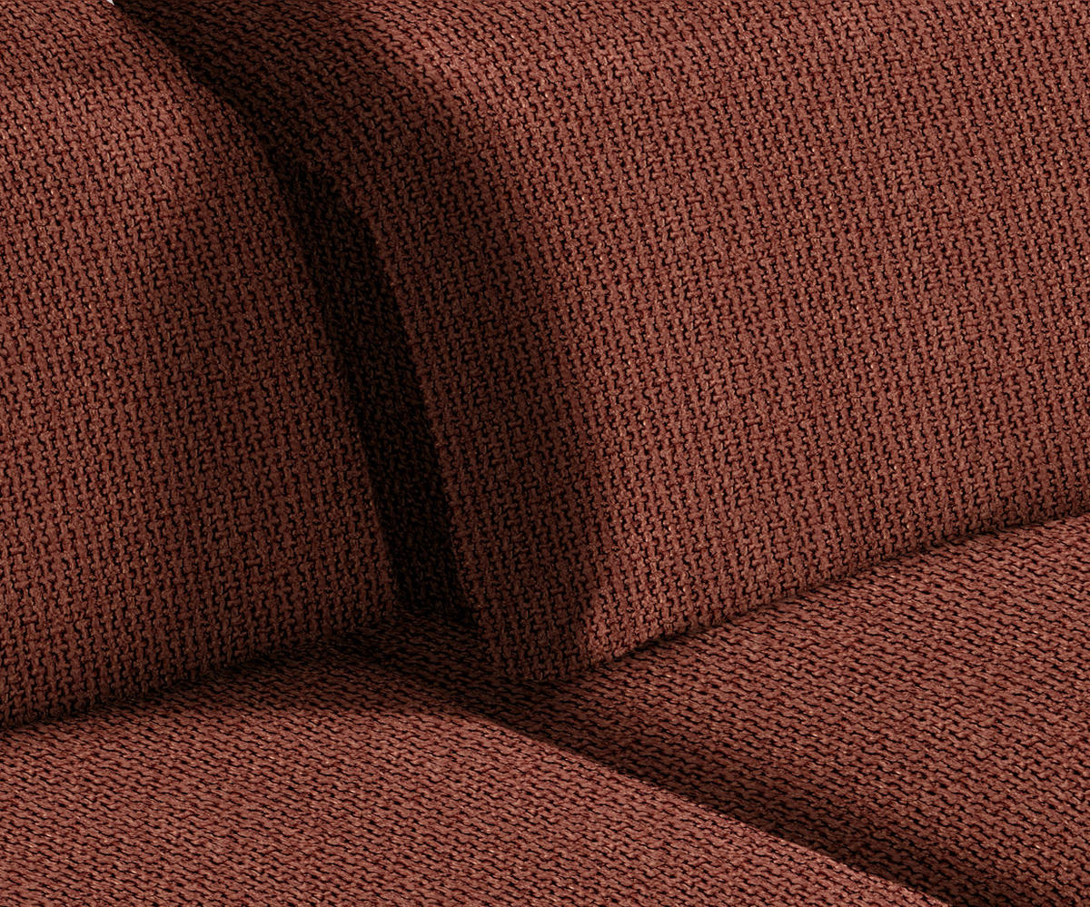 ECKSOFA Rostfarben Webstoff  - Rostfarben/Schwarz, Design, Textil/Metall (289/180cm) - Stylife