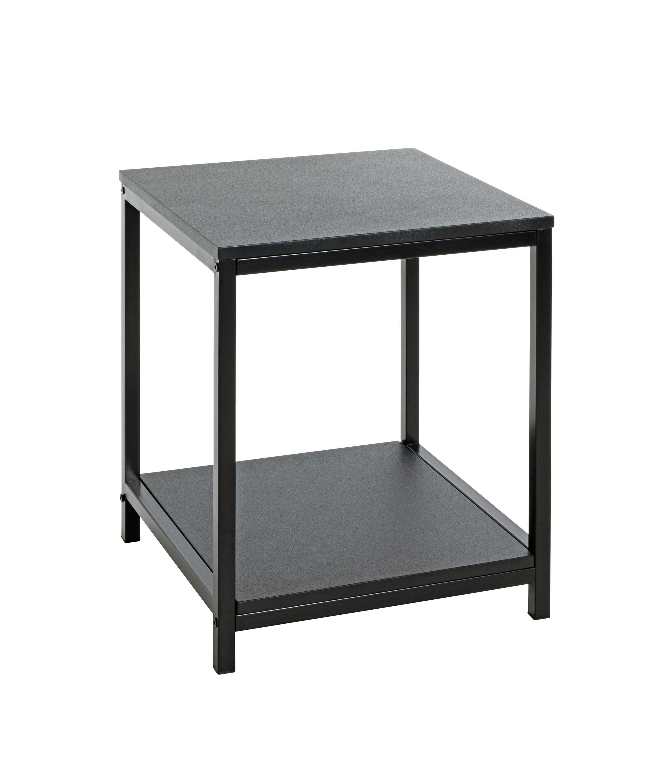 BEISTELLTISCH 40/40/50 cm Schwarz quadratisch  - Schwarz, Design, Holzwerkstoff/Metall (40/40/50cm)