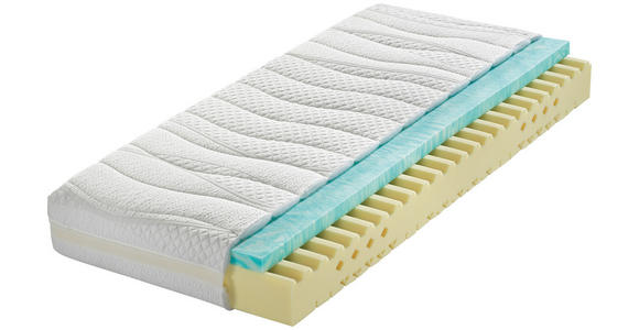 KALTSCHAUMMATRATZE 1 FOUR ME, MODELL 1 200/200 cm Höhe ca. 22 cm  - Weiß, Basics, Textil (200/200cm) - Dieter Knoll