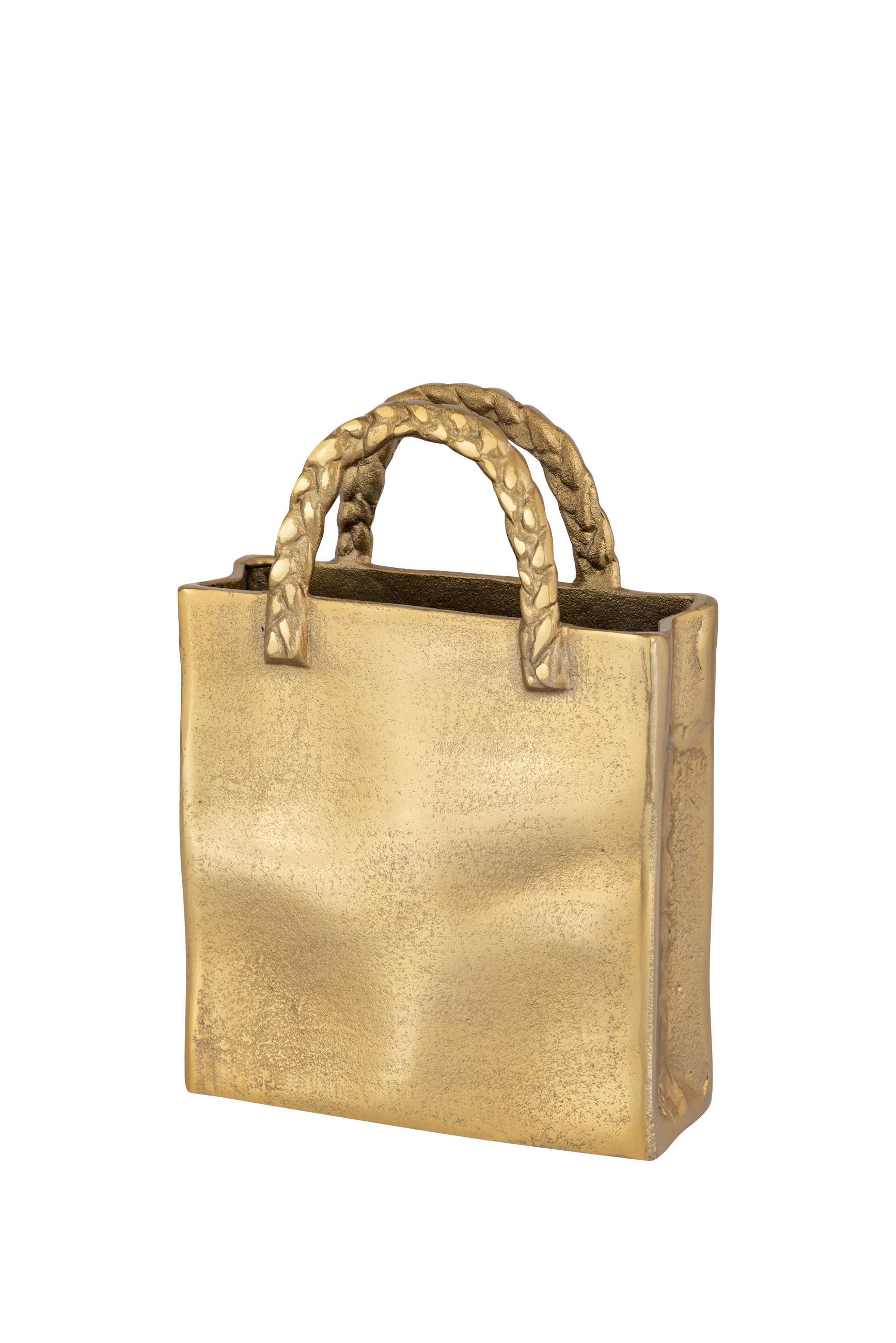 VÁZA, kov, 26 cm - zlatá, Design, kov (18,5/26/7cm) - Ambia Home