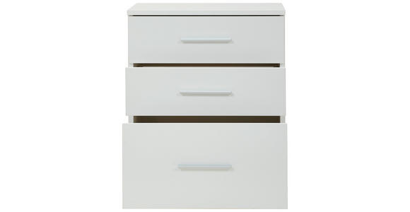NACHTSCHRANK 50/60/40 cm - Weiß Hochglanz/Alufarben, Design, Holzwerkstoff/Kunststoff (50/60/40cm) - Carryhome