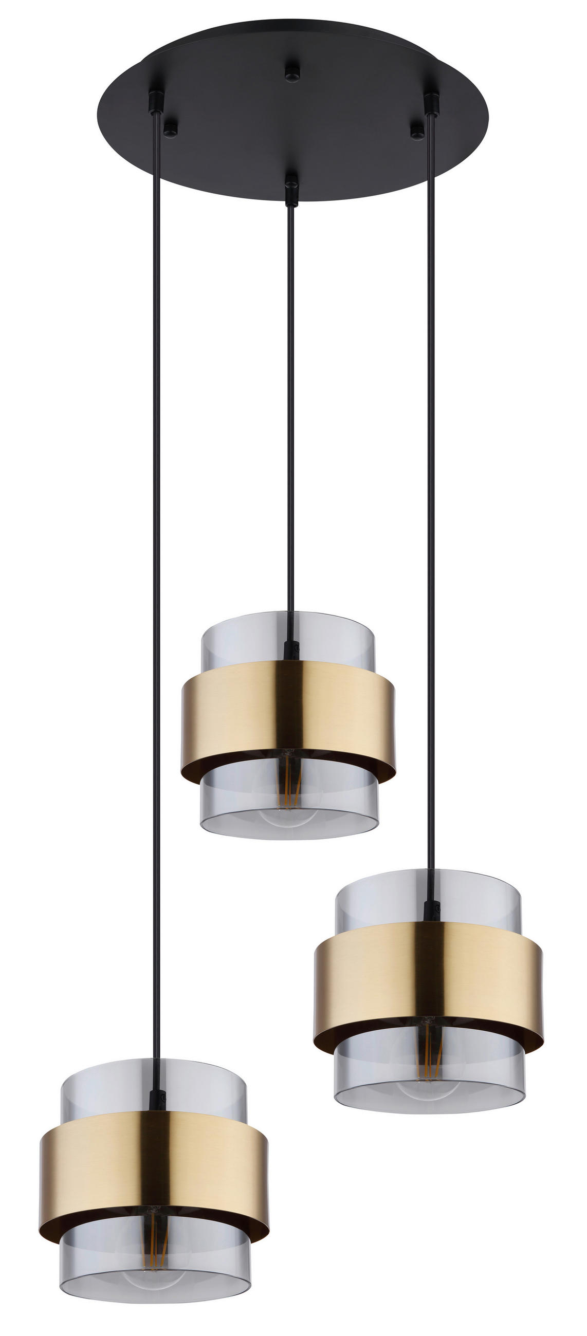 FÜGGŐLÁMPA 45/120 cm  - fekete/sárgaréz, Design, Üveg/fém (45/120cm) - Globo
