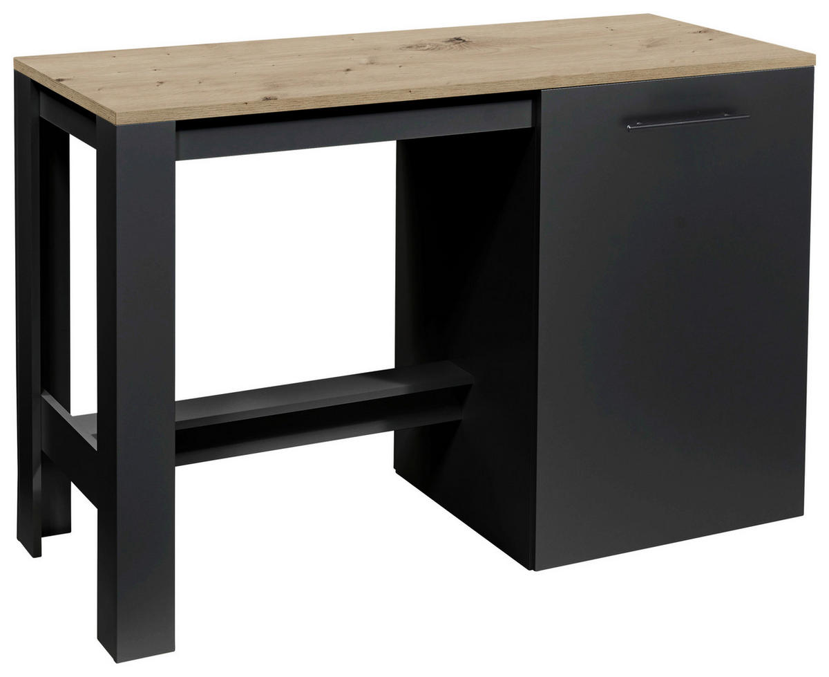 KÜCHENINSEL 138/91/56 cm  in Schwarz, Sonoma Eiche  - Silberfarben/Schwarz, Trend, Holzwerkstoff/Kunststoff (138/91/56cm) - MID.YOU