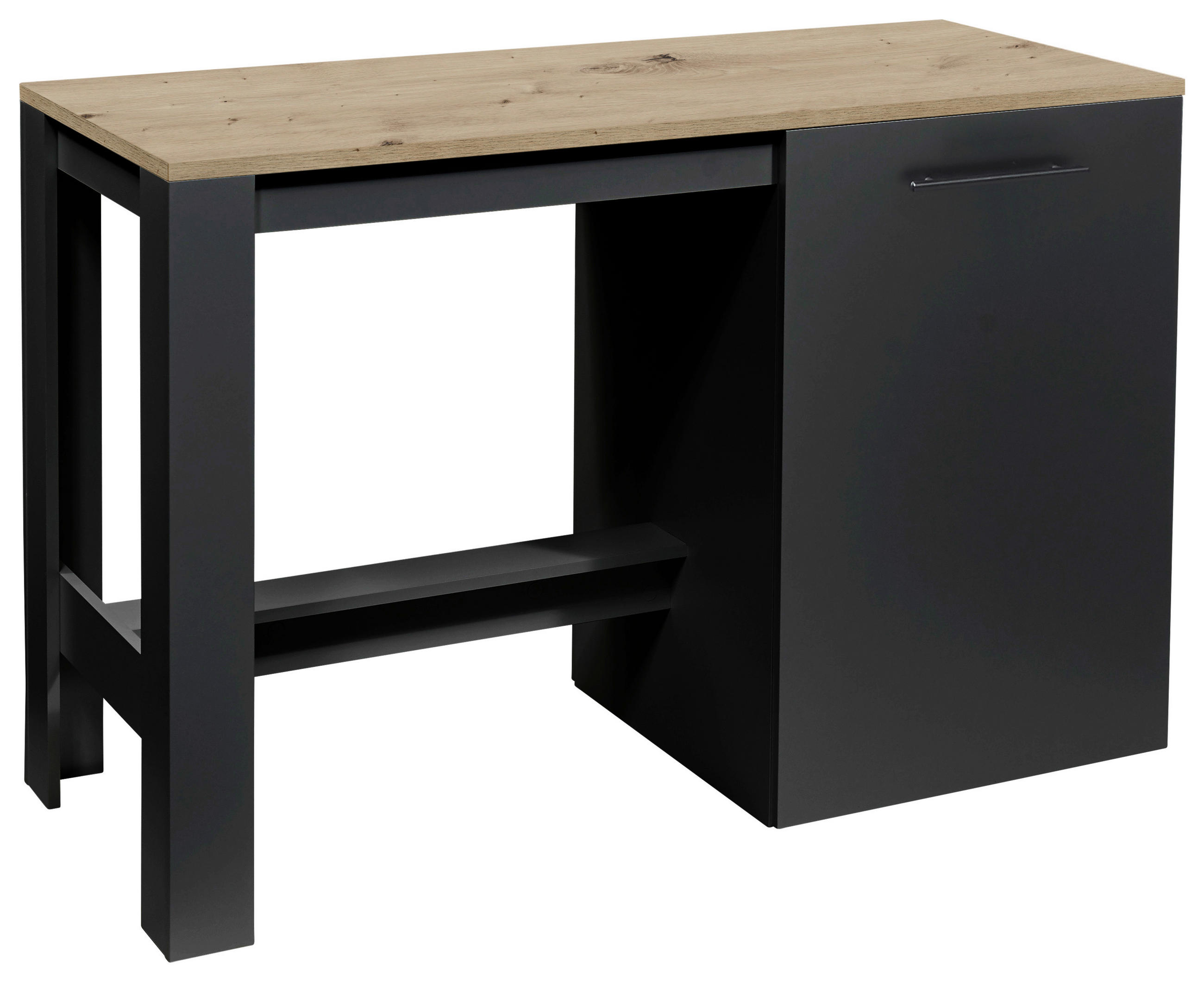 P & B Kücheninsel Schwarz, Sonoma Eiche 138x91x56 cm