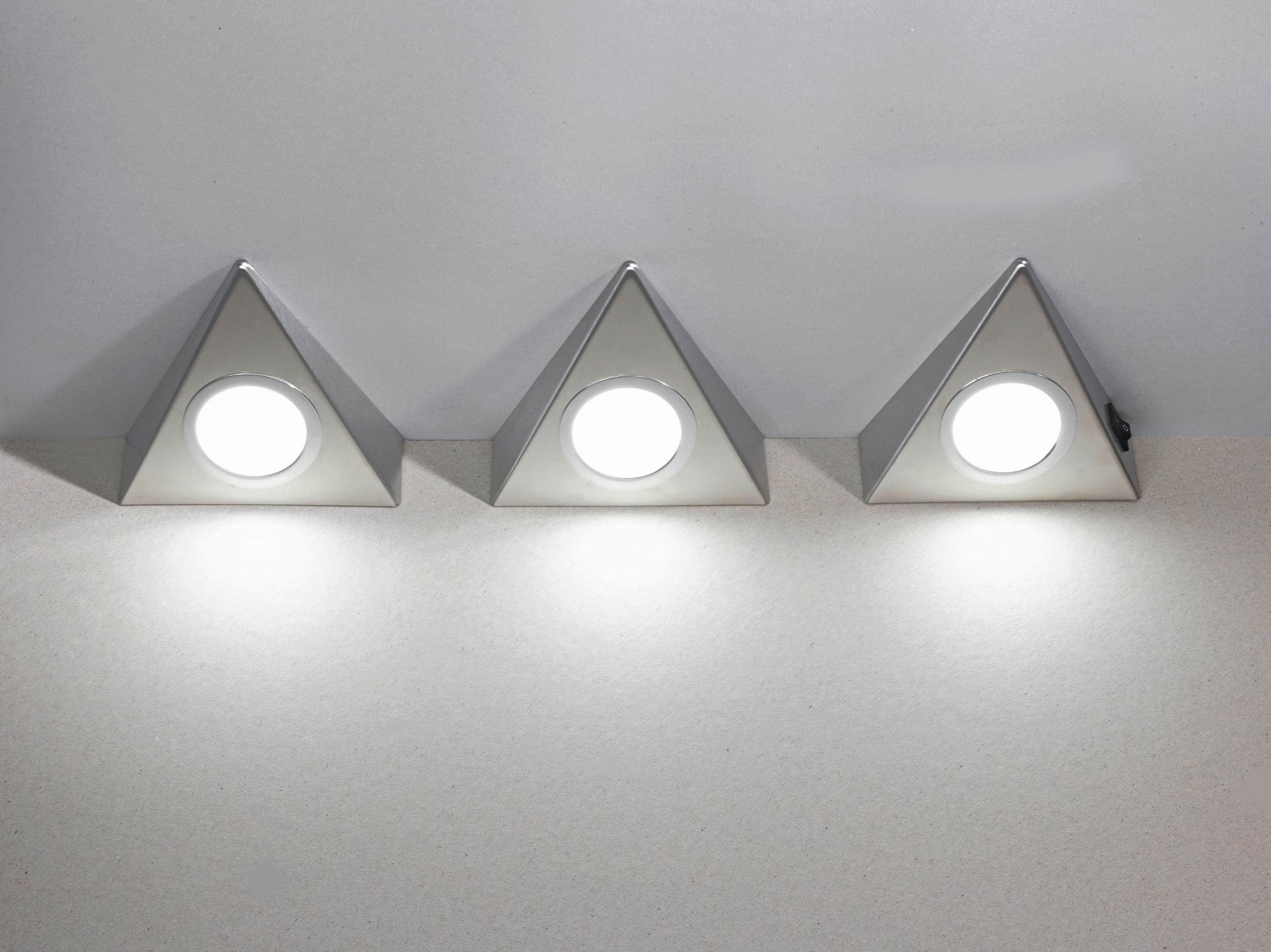 Unterbauleuchte 3x Led 2 W Edelstahl Dreieckig 12 V