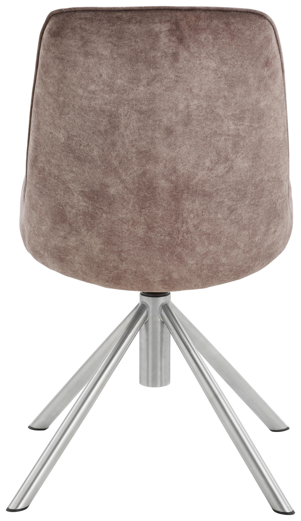 STUHL Flachgewebe Edelstahlfarben, Cappuccino  - Edelstahlfarben/Cappuccino, Design, Textil/Metall (49/88/64cm) - Novel