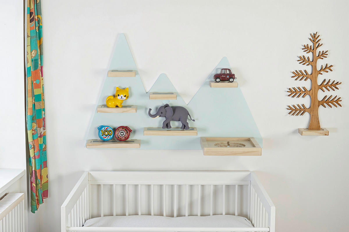 REGAL für Toniebox und Figuren  - Naturfarben/Mintgrün, MODERN, Holz/Holzwerkstoff - Ben'n'jen