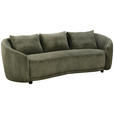 3-SITZER-SOFA in Struktur, Cord Olivgrün  - Schwarz/Olivgrün, Design, Kunststoff/Textil (217/72/95cm) - Carryhome