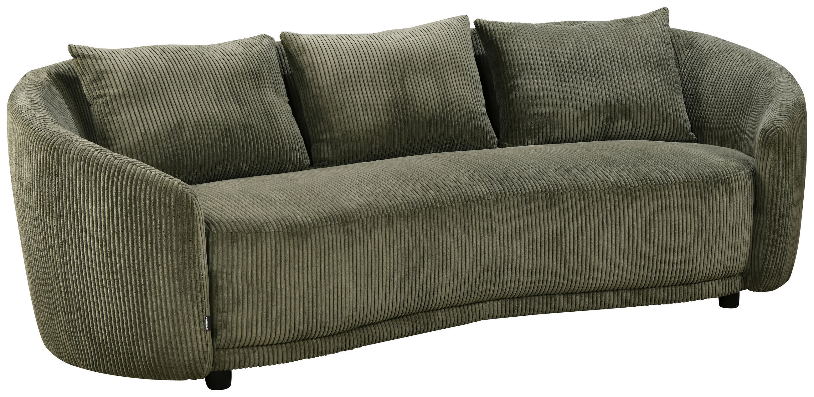 3-SITZER-SOFA Struktur Olivgrün  - Schwarz/Olivgrün, Design, Kunststoff/Textil (217/72/95cm) - Carryhome