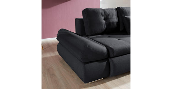 ECKSOFA Anthrazit Webstoff  - Chromfarben/Anthrazit, Design, Kunststoff/Textil (302/187cm) - Carryhome