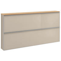 SCHUHKIPPER  in 160/83/21 cm  - Eichefarben/Silberfarben, Design, Glas/Holzwerkstoff (160/83/21cm)